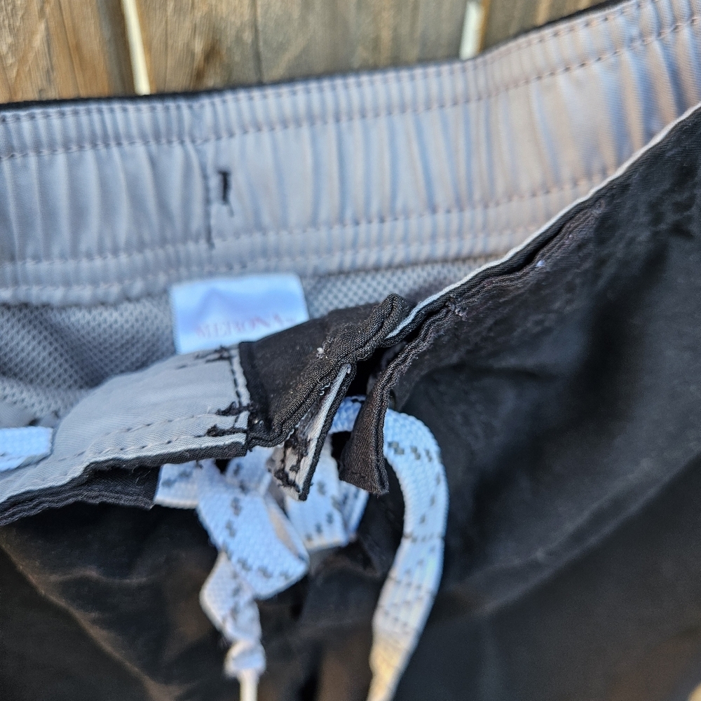 Merona Men's Black Drawstring Cargo Swim Shorts Size L - Picture 6 of 16